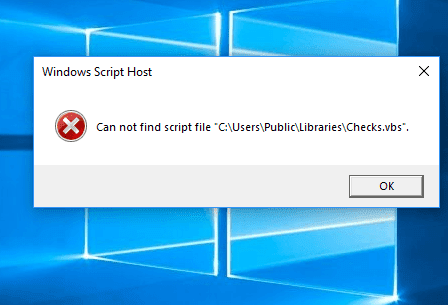 não foi possível encontrar o arquivo de script antivirus.vbs